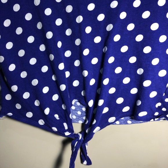 Purple short sleeve with white polka dots - Picture 3 of 4